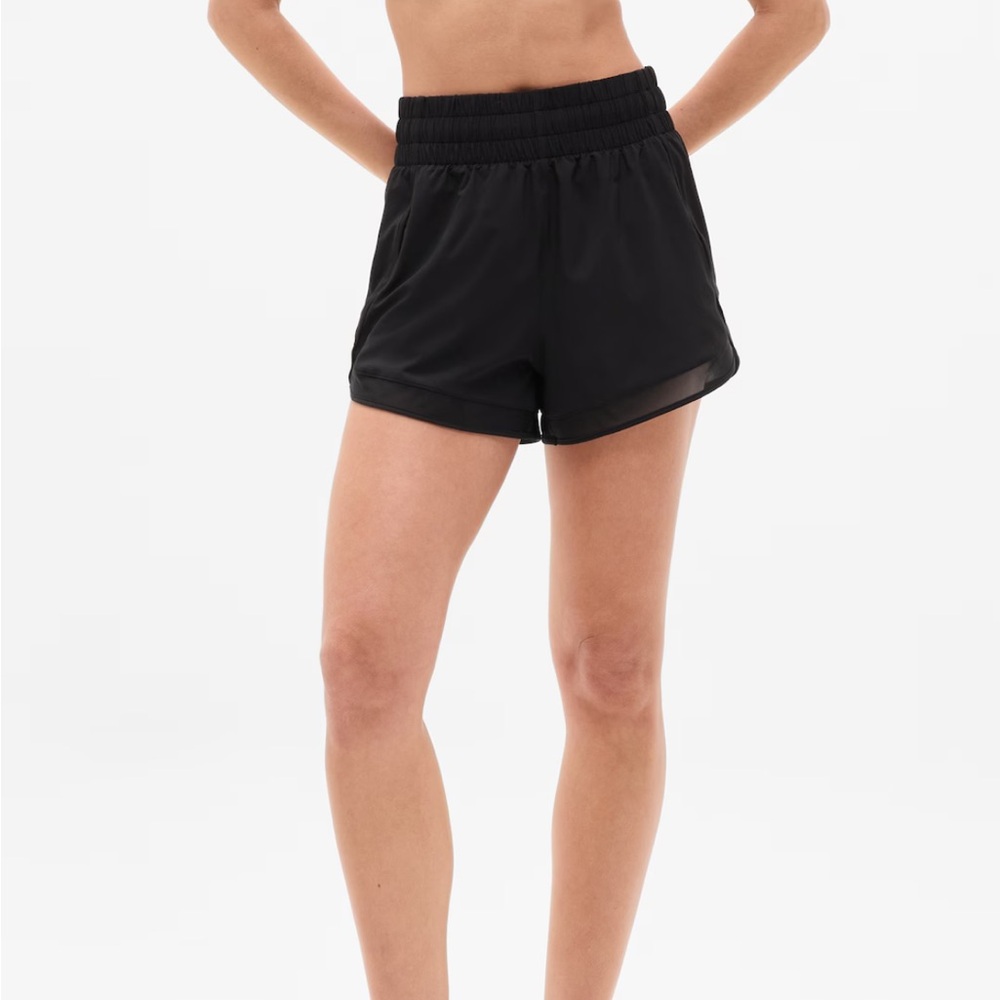 Athleta High Rise Mesh Racer Run 3”Shorts